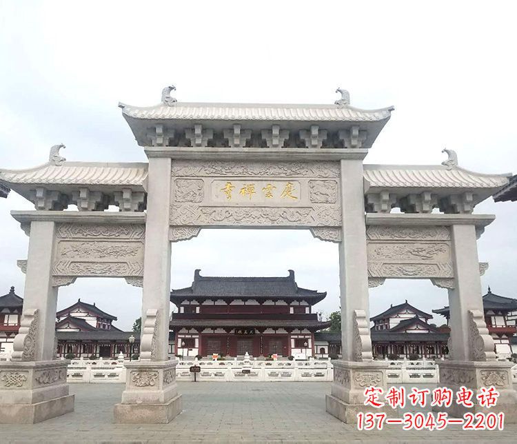 泰州寺庙三门牌坊石雕