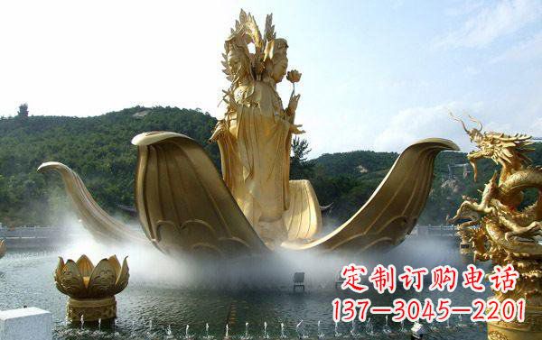 泰州寺庙三面观音雕像