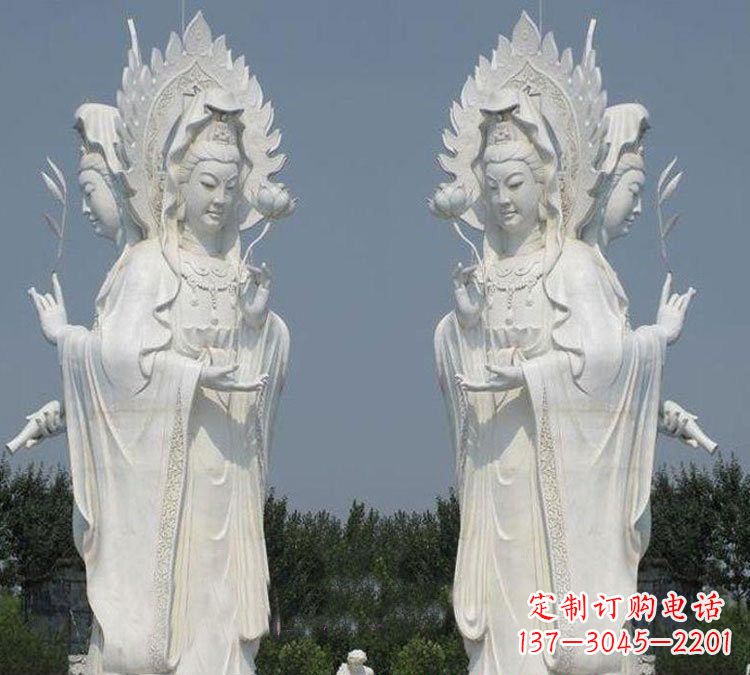 泰州寺庙三面观音菩萨雕塑