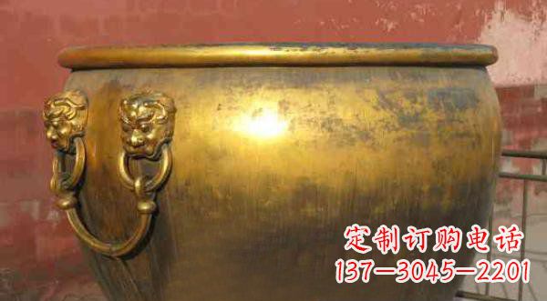 泰州寺庙水缸铜雕 (2)
