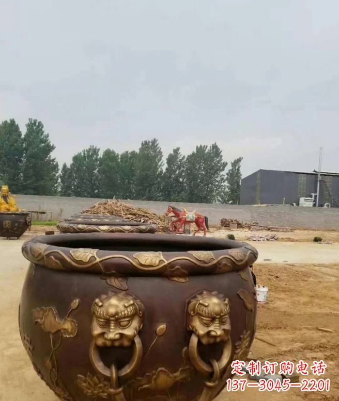 泰州寺庙水缸铜雕 (4)