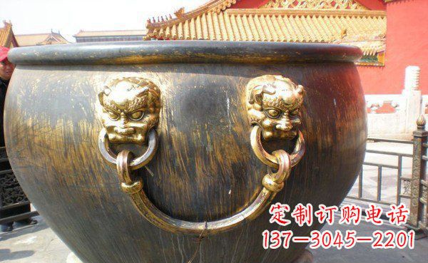 泰州寺庙水缸铜雕 (3)