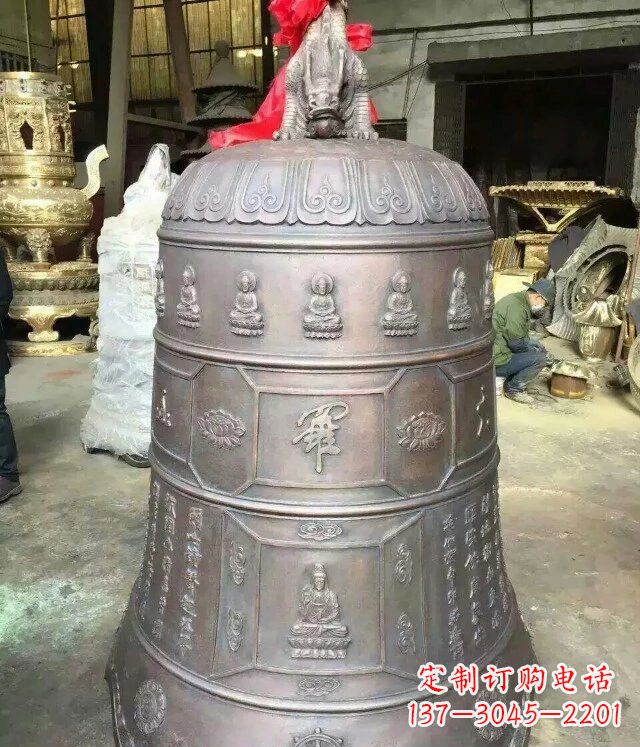 泰州寺庙铜雕钟铸铜钟雕塑