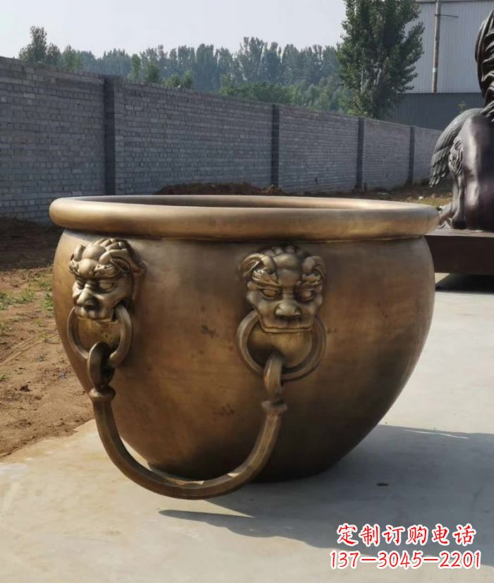 泰州寺庙铜雕水缸