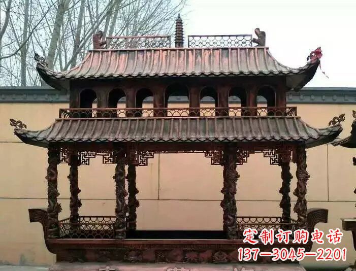泰州寺庙香炉铜雕 (3)