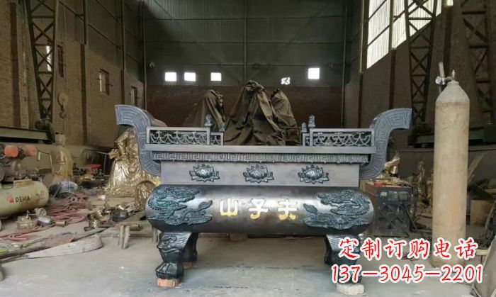泰州寺庙香炉铜雕_2