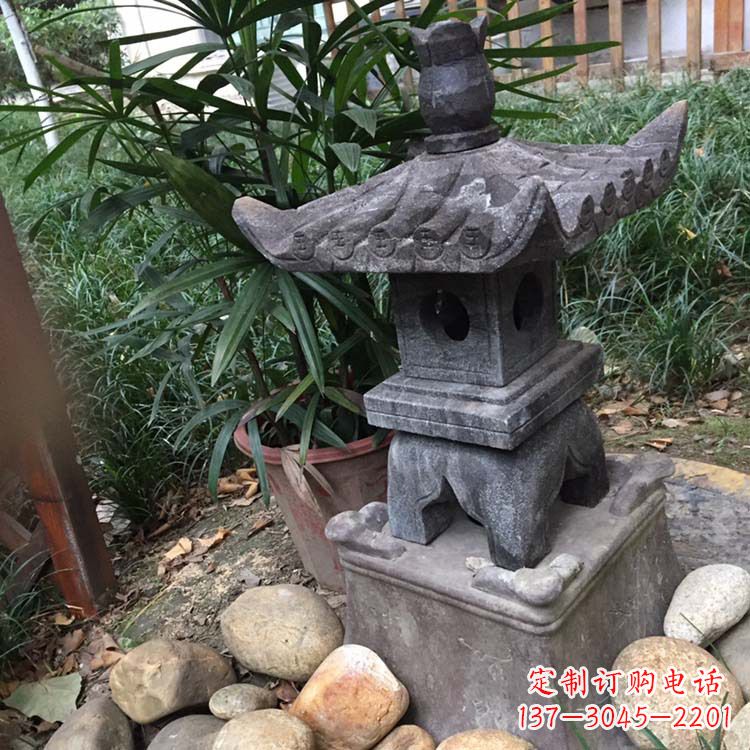 泰州寺庙园林青石做旧仿古石灯