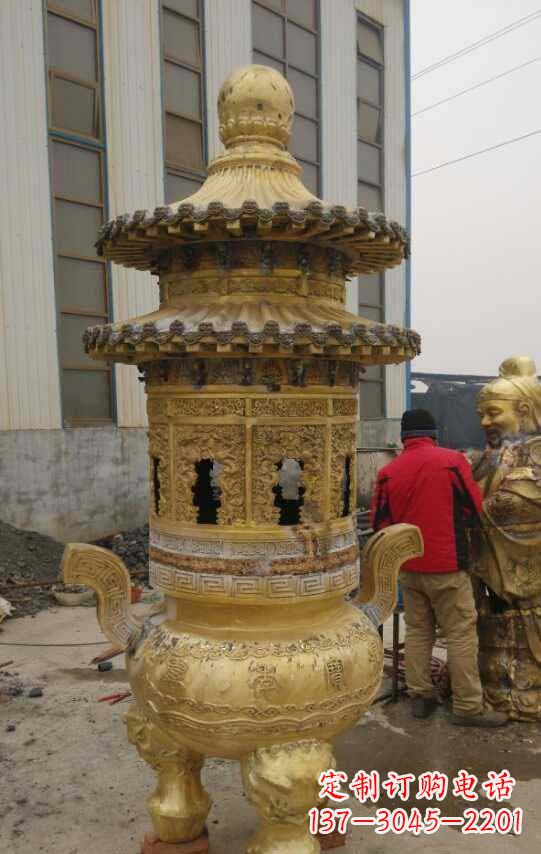 泰州寺庙香炉铜雕塑