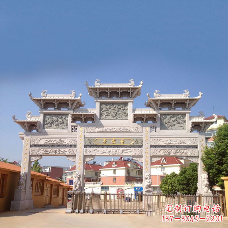 泰州寺院大门石雕牌楼