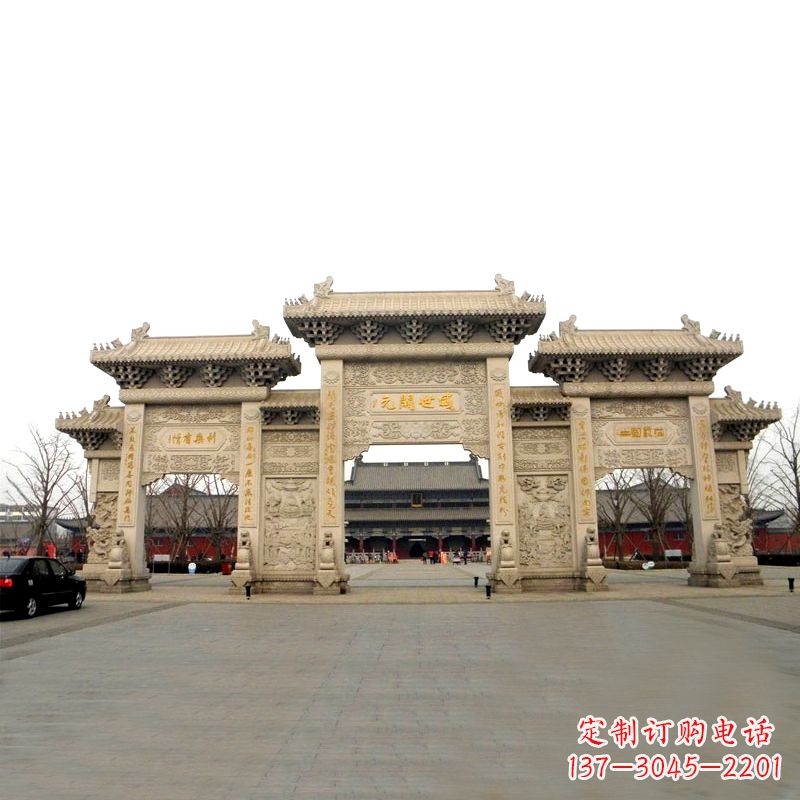 泰州寺院景区石雕牌坊