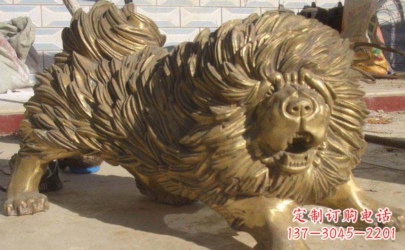 泰州松狮犬动物铜雕