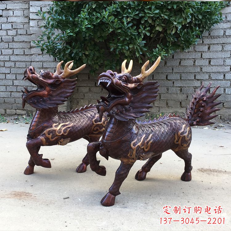 泰州送子麒麟铜雕塑