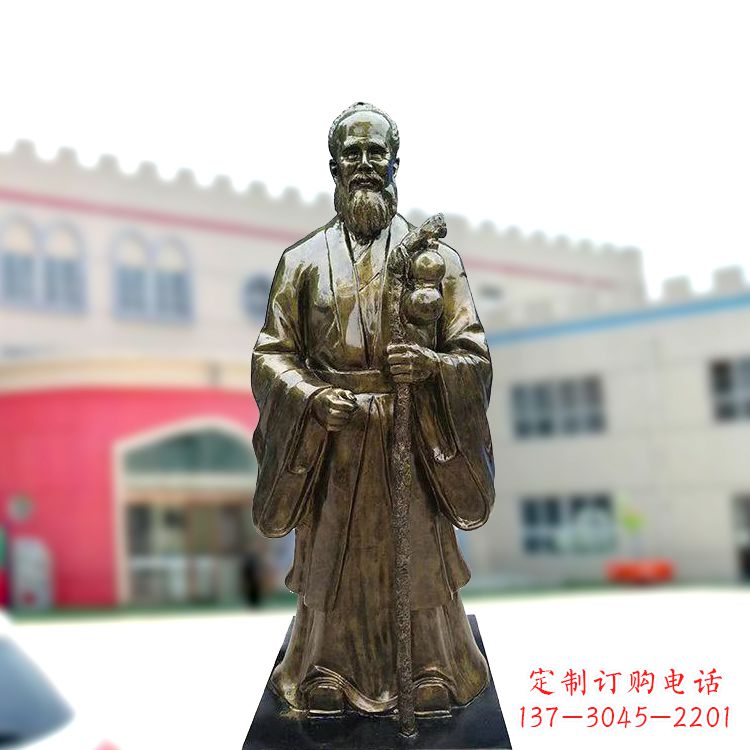泰州孙思邈仿铜玻璃钢雕塑-医院著名医学人物雕像