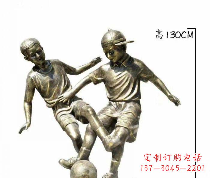 泰州踢足球人物铜雕 (2)