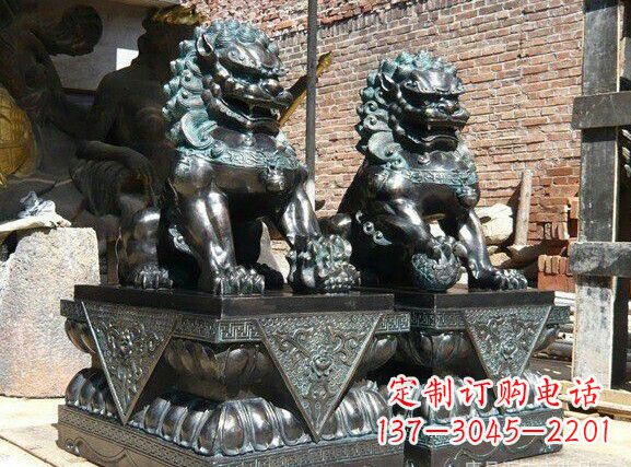 泰州天安门狮子铜雕塑