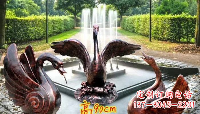 泰州天鹅喷泉铜雕塑