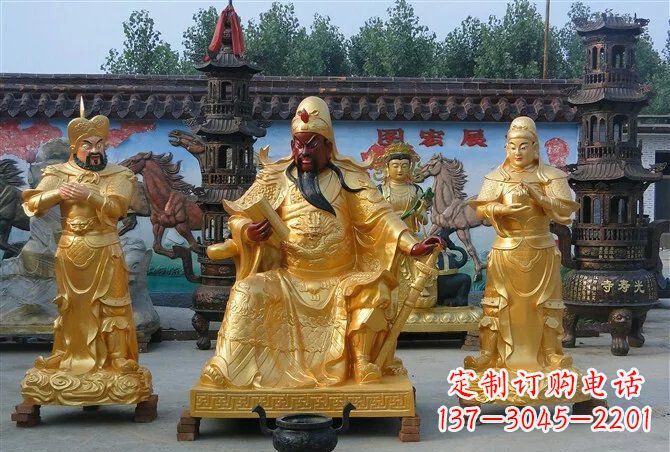 泰州贴金关公铜雕