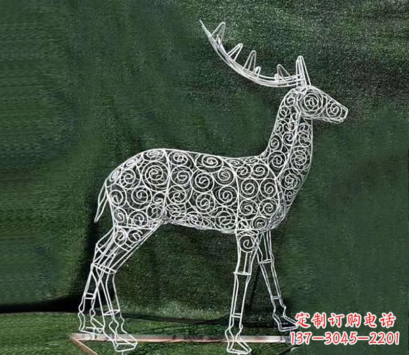 泰州铁艺不锈钢镂空梅花鹿雕塑