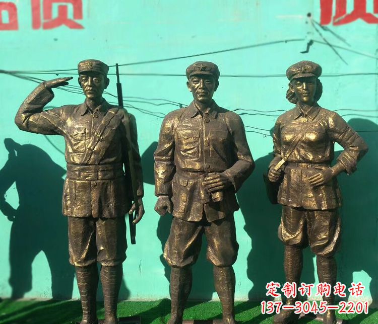 泰州铜雕八路军战士雕塑