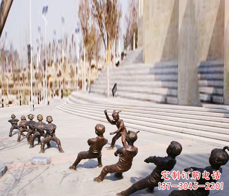 泰州铜雕拔河儿童游戏雕塑