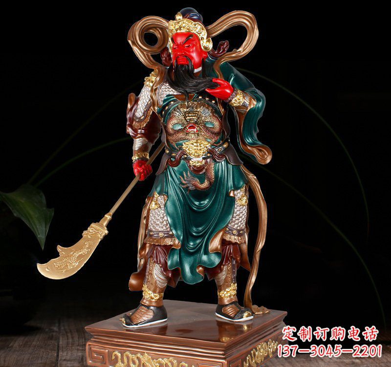 泰州铜雕彩绘关公