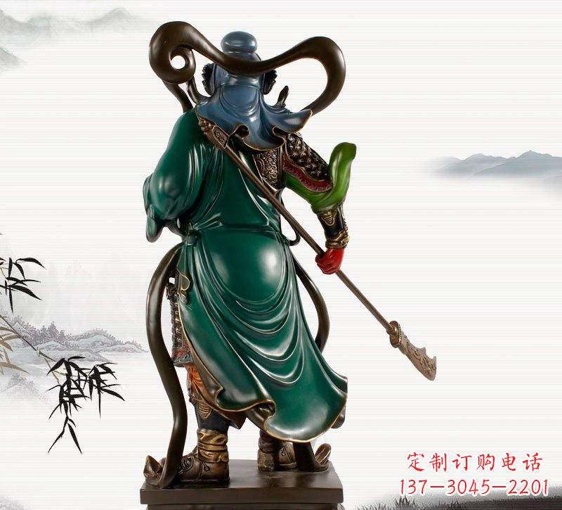 泰州铜雕彩绘武财神关公