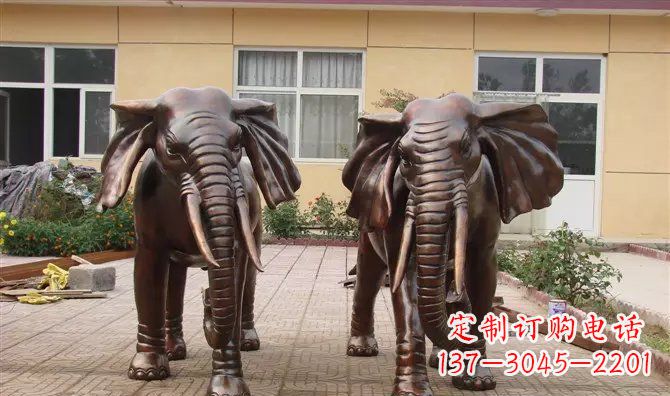 泰州铜雕大象公司门口动物雕塑