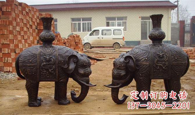 泰州铜雕大象公园动物雕塑