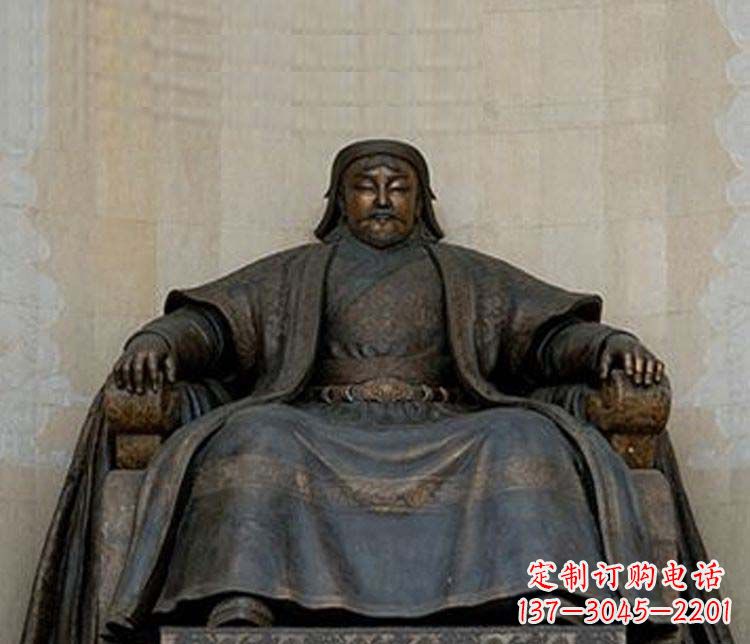 泰州铜雕大型成吉思汗雕塑