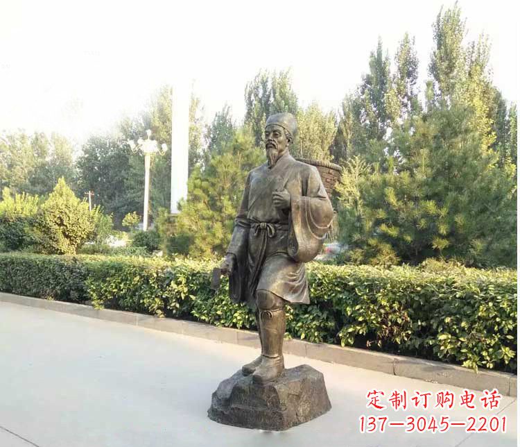 泰州铜雕古代名医李时珍雕塑