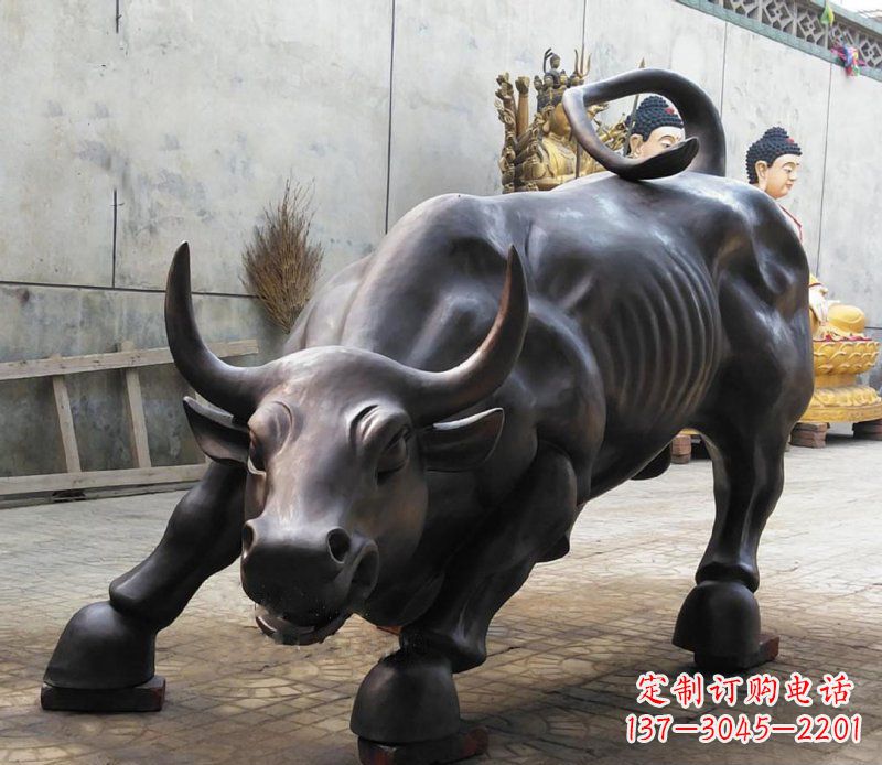 泰州铜雕广场华尔街动物牛 (2)