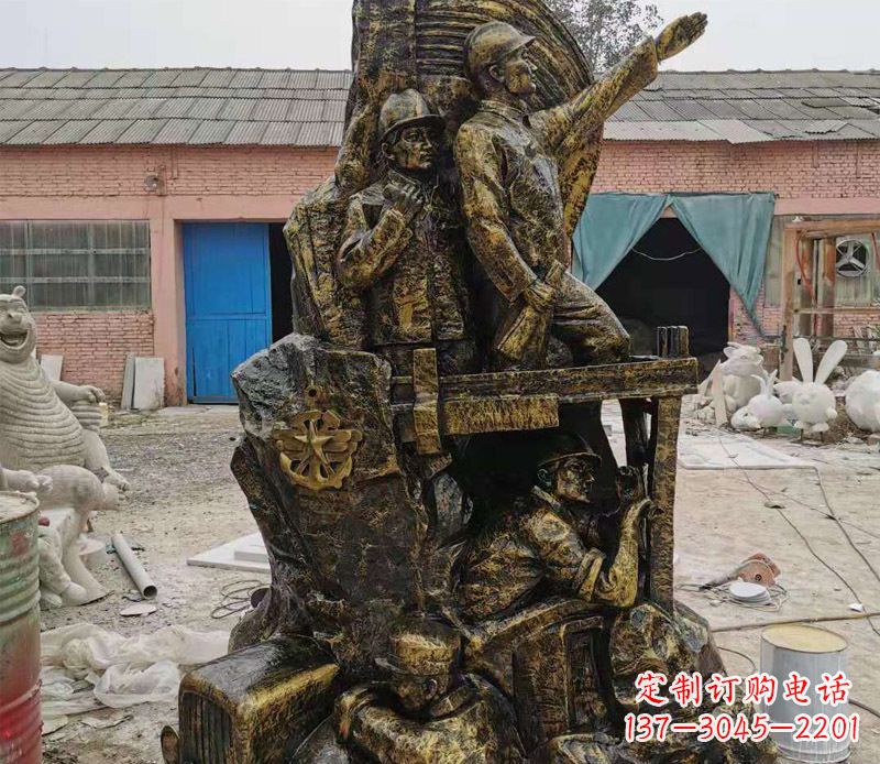 泰州铜雕广场解放战士雕塑