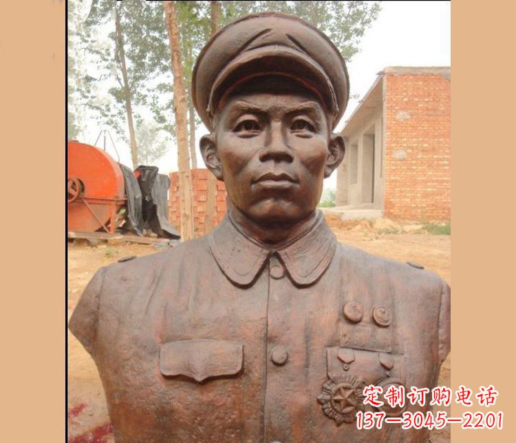 泰州铜雕广场军人胸像雕塑