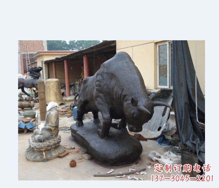 泰州铜雕广场水牛动物雕塑