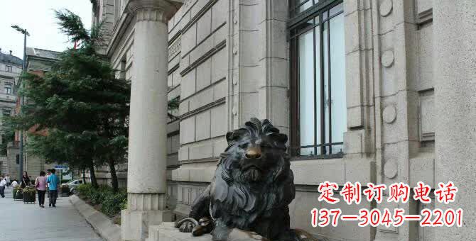 泰州铜雕跪姿狮子