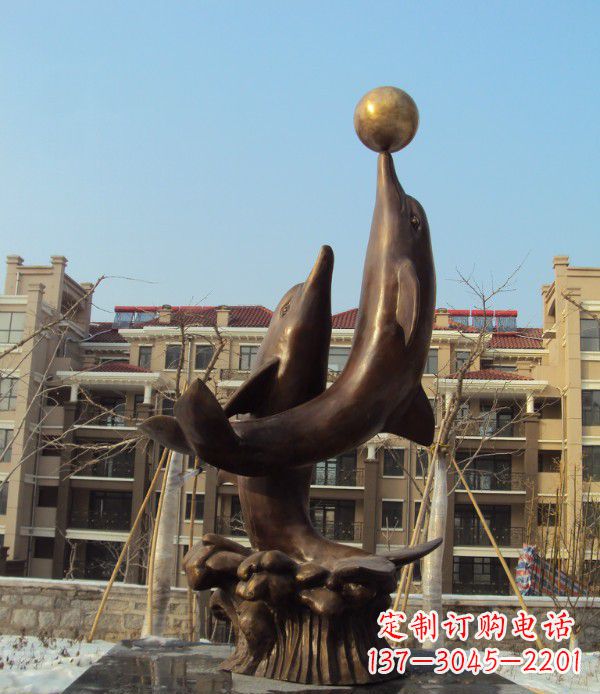 泰州铜雕海豚雕塑 (2)