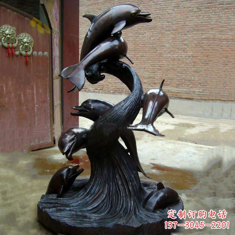 泰州铜雕海豚景观雕塑