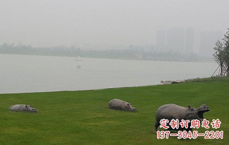 泰州铜雕河马公园动物雕塑
