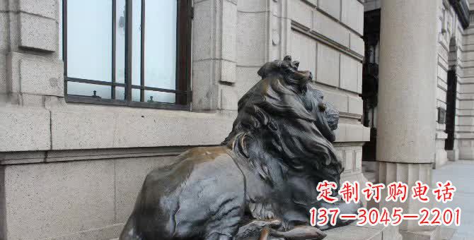 泰州铜雕汇丰卧姿狮子