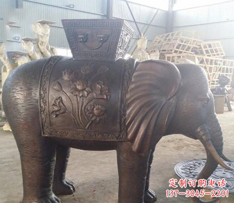 泰州铜雕吉祥大象园林动物摆件