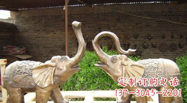 泰州铜雕吉祥小象公园动物雕塑