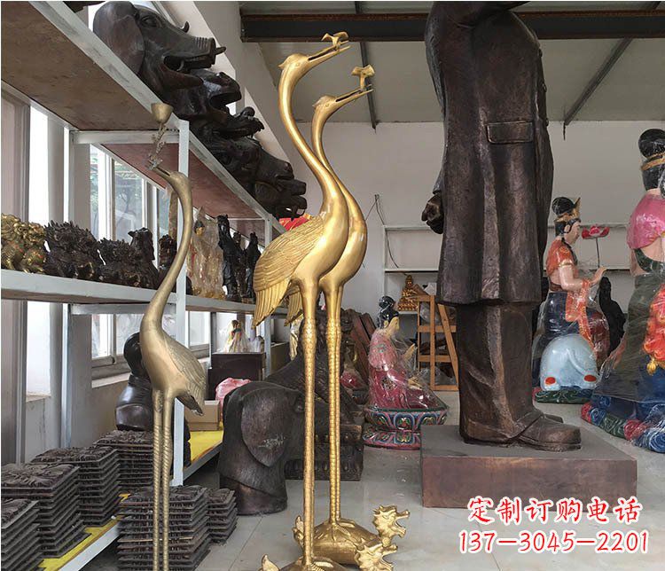 泰州铜雕金属仙鹤动物雕塑