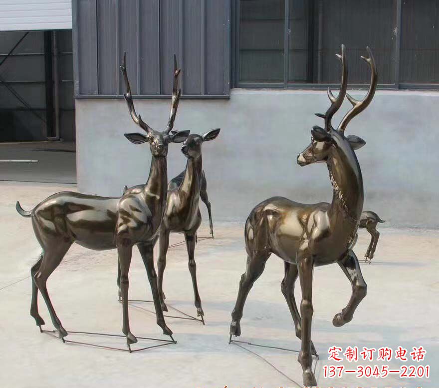 泰州铜雕鹿群雕塑