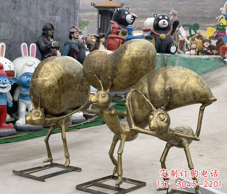 泰州铜雕蚂蚁搬家雕塑