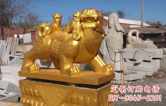 泰州铜雕母子貔貅