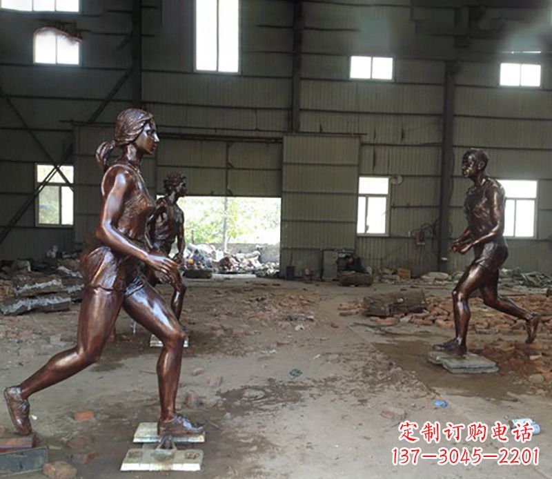泰州铜雕跑步女生