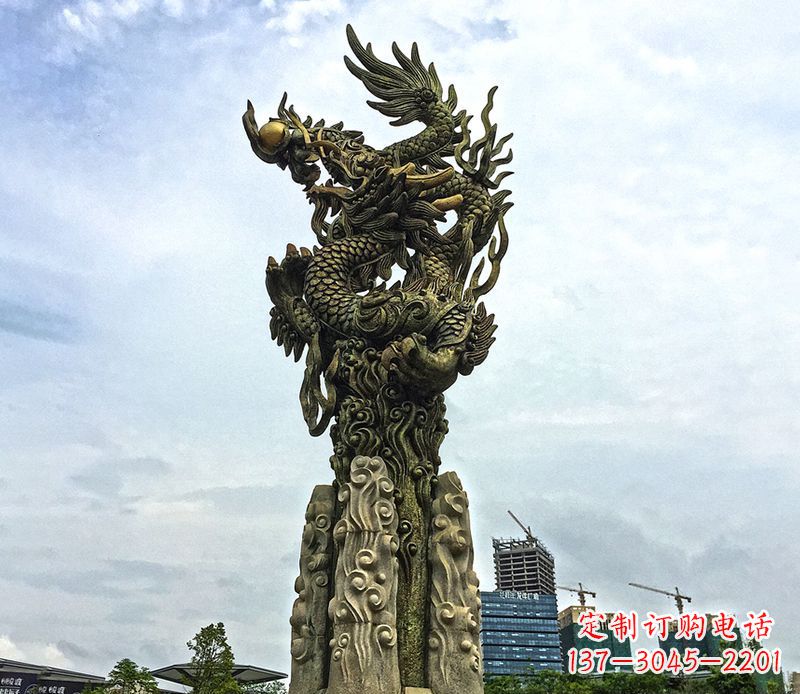 泰州铜雕盘龙柱