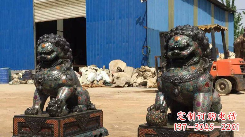 泰州铜雕企业招财狮子雕塑摆件