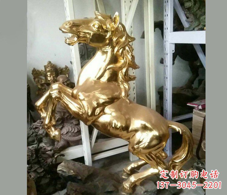 泰州铜雕商场招财动物马雕塑 (2)