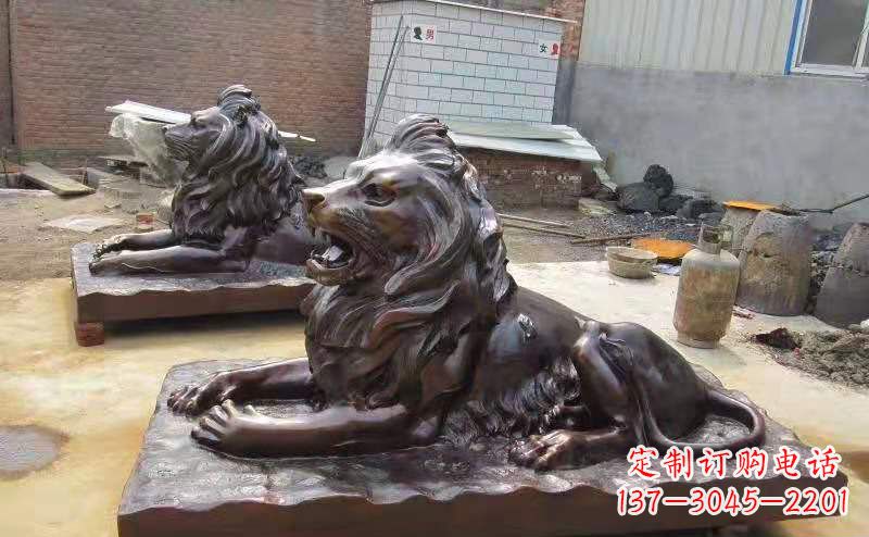 泰州铜雕狮子户外摆件镇宅动物雕塑